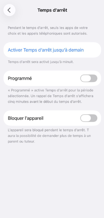 Scheduled Downtime setup screen with start and end times.