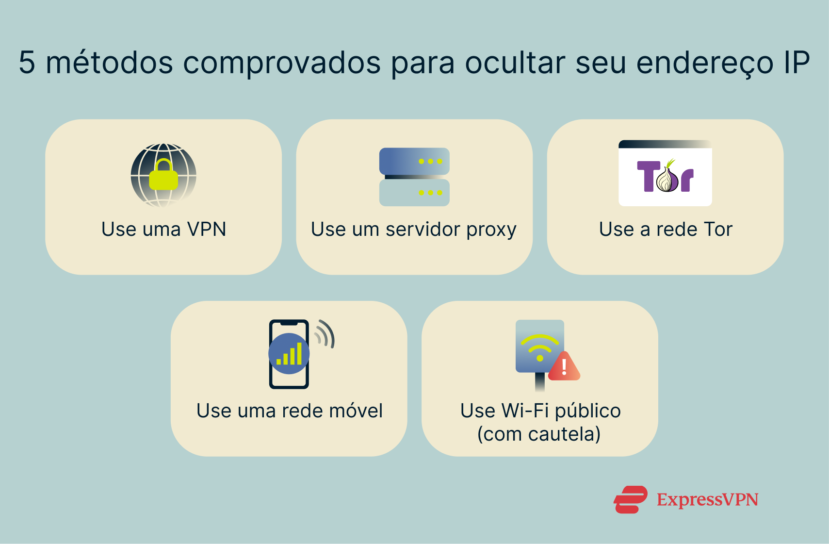The various methods of hiding an IP address.