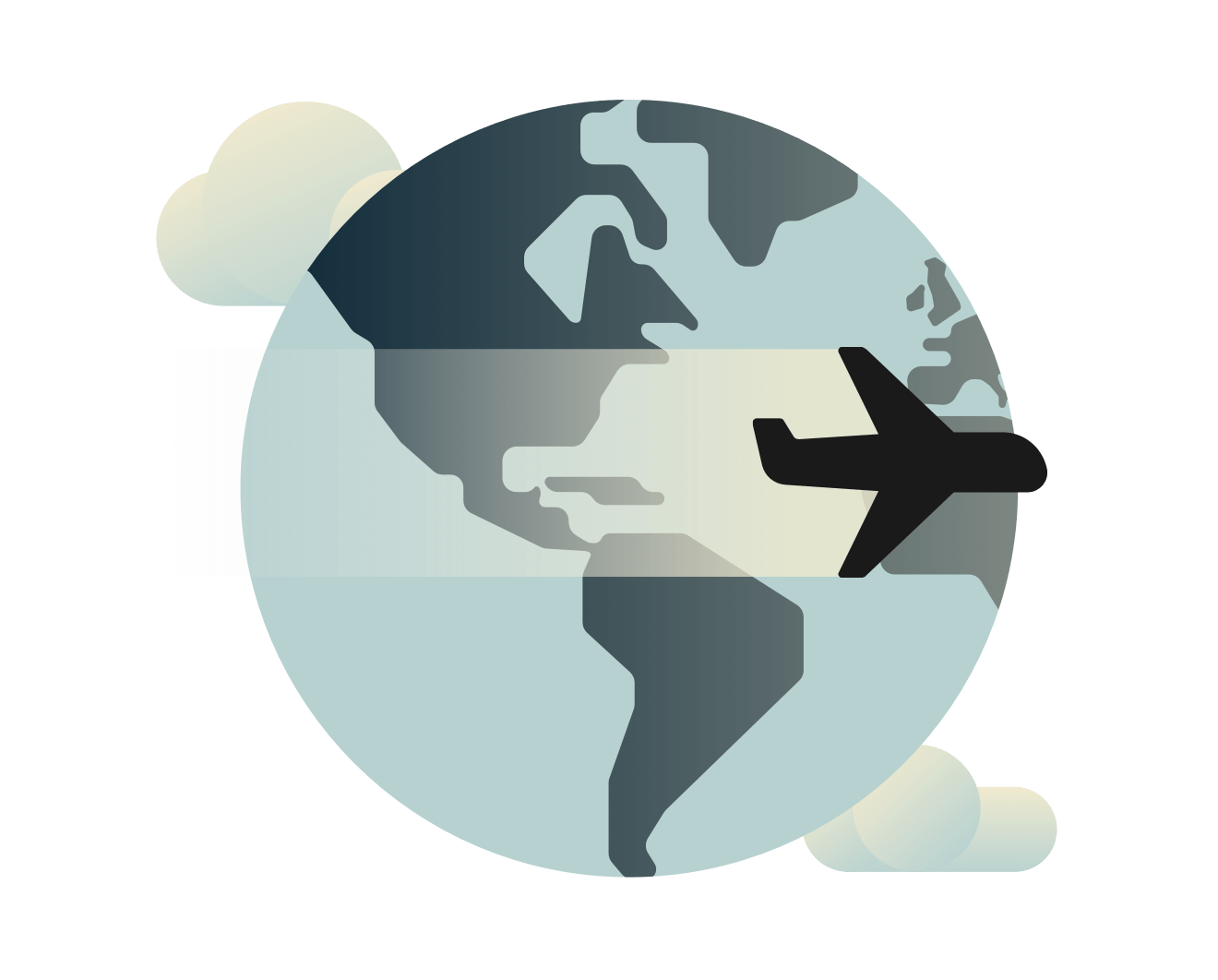 Samolot lecący nad światem.