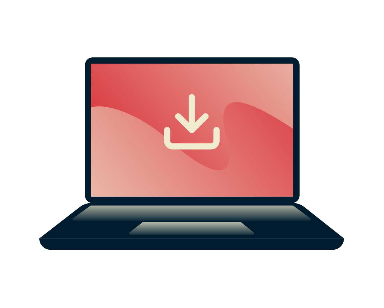 Pobieraj anonimowo. Laptop z ikoną pobierania.