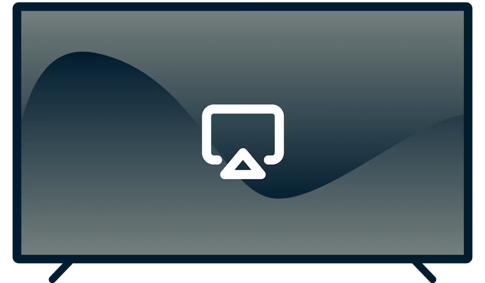 TV에 AirPlay 로고가 표시됩니다.