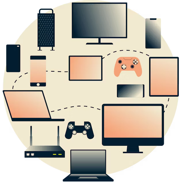 Vijf apparaten die ExpressVPN tegelijk gebruiken.