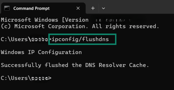 Flushing the DNS cache on Windows
