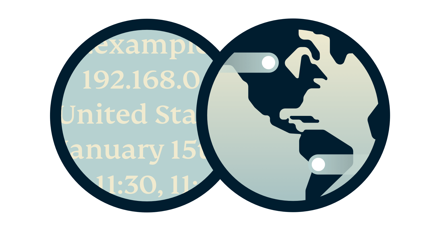 Globo accanto agli indirizzi IP e agli URL.