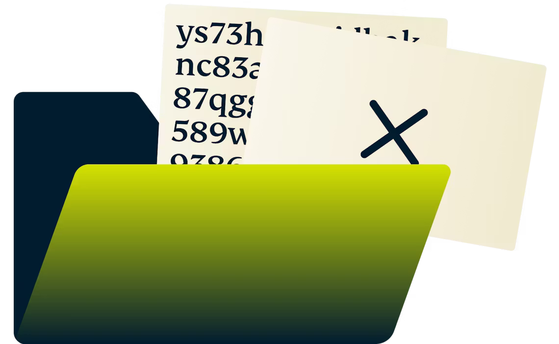 Sikrede filer inde i en mappe.