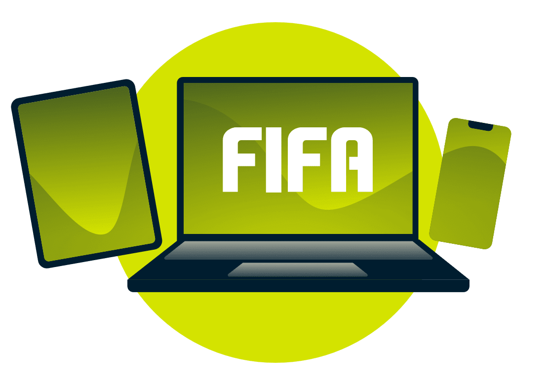 Allerlei apparaten met het FIFA-logo.