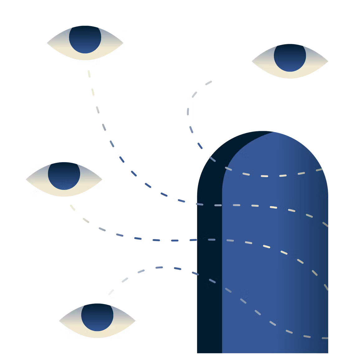 Ögon som tittar genom en dörröppning.