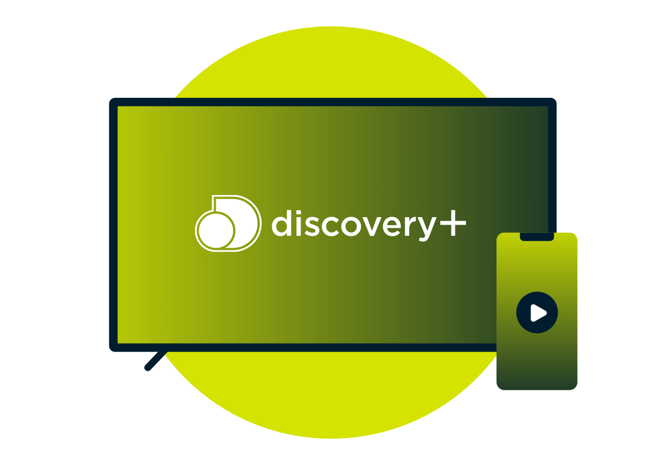 Discovery Plus op een TV en een smartphone.