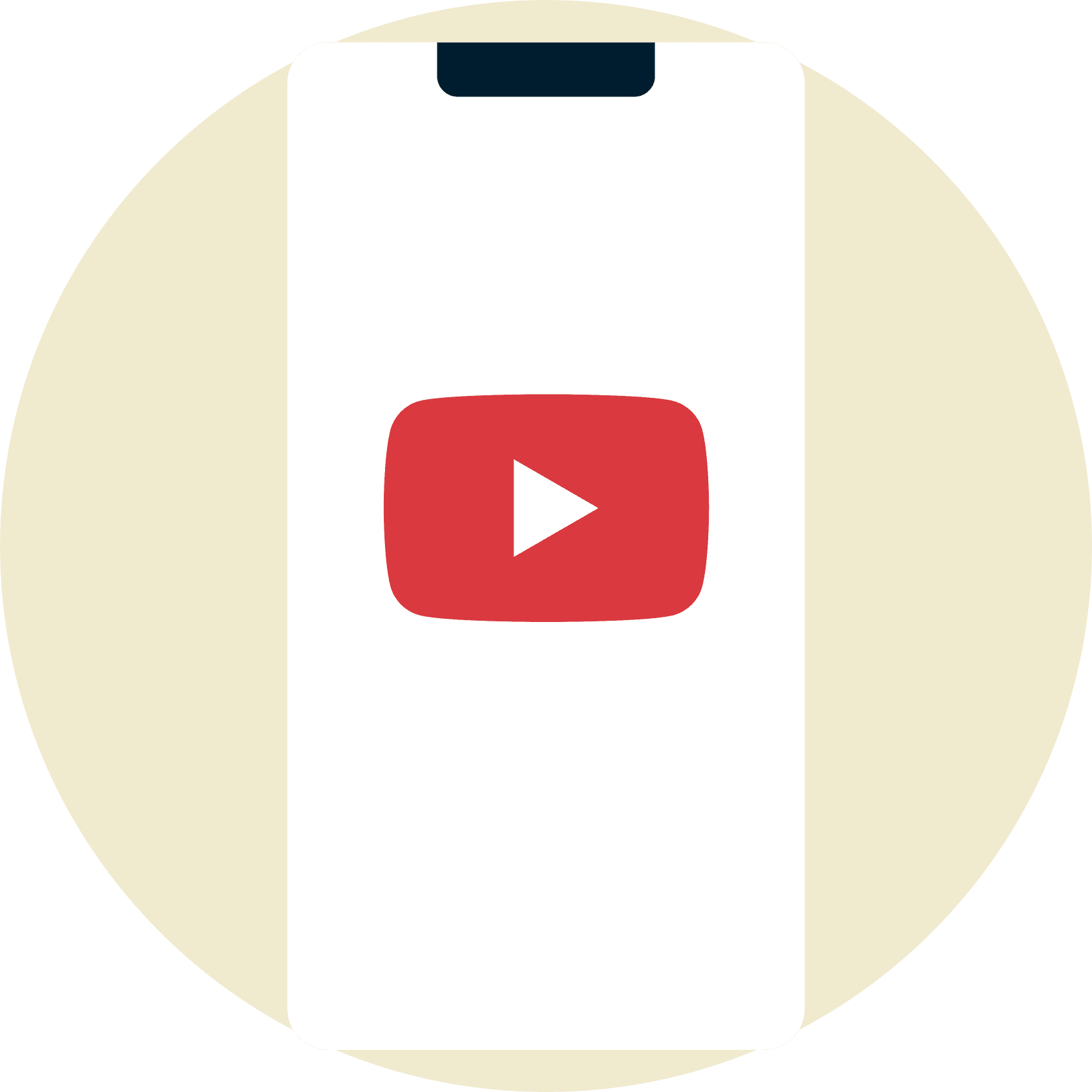 โลโก้ YouTube บนอุปกรณ์เคลื่อนที่