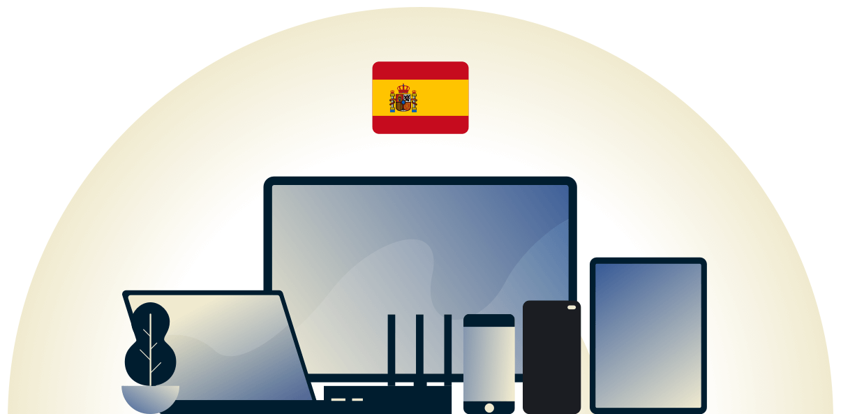 様々なデバイスを保護するスペイン対応VPN。