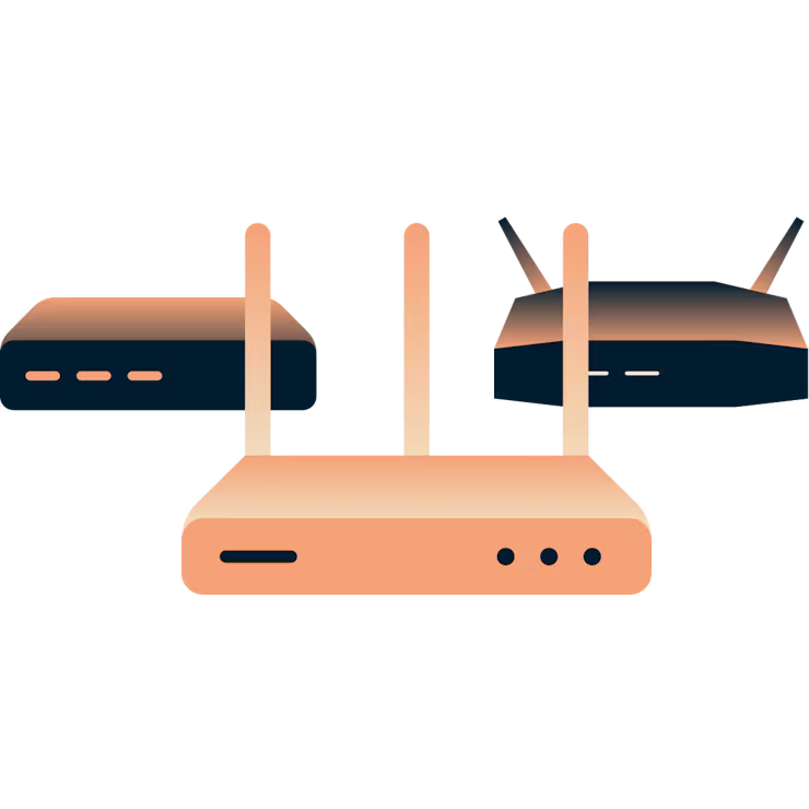 Drie verschillende routers.