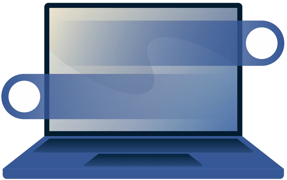 Gesty przesuwania palcem po laptopie